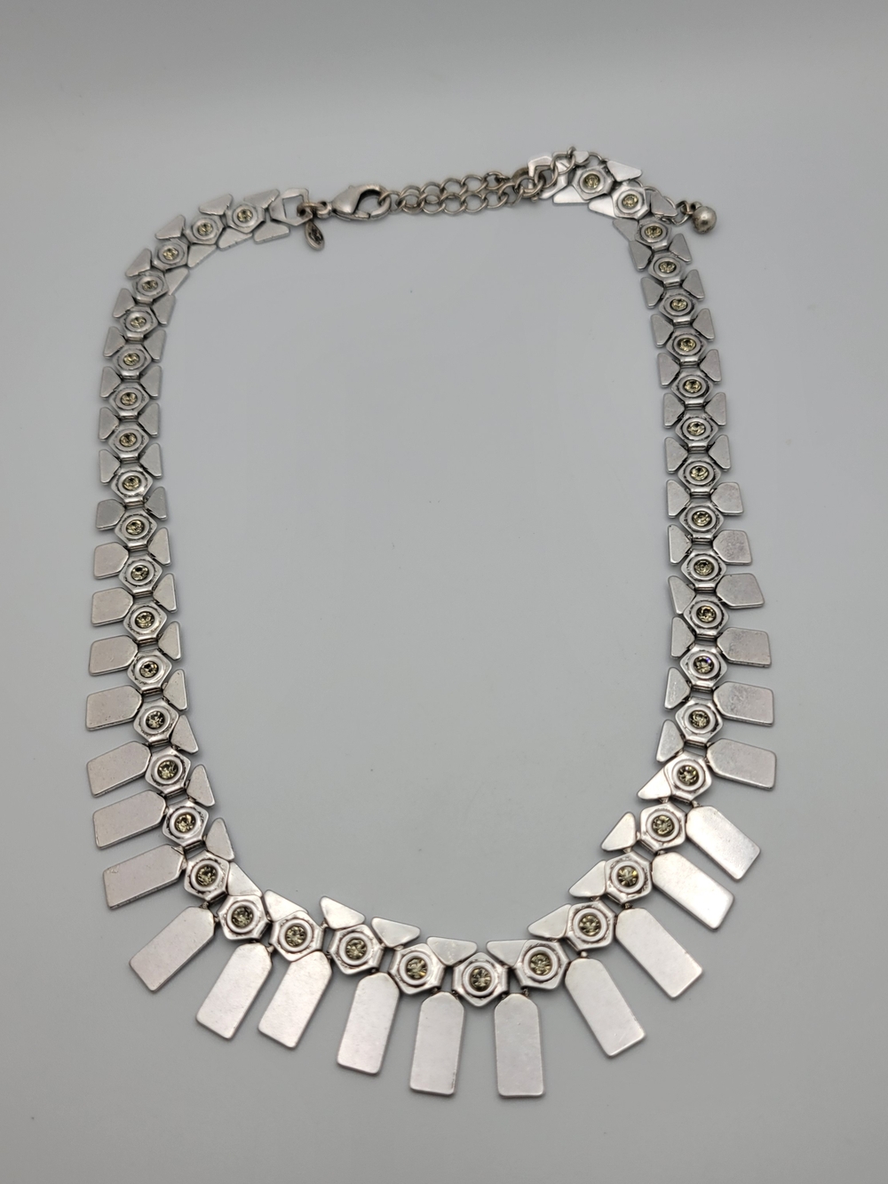 Premier Designs Silver Geometric Pendant Collar Necklace